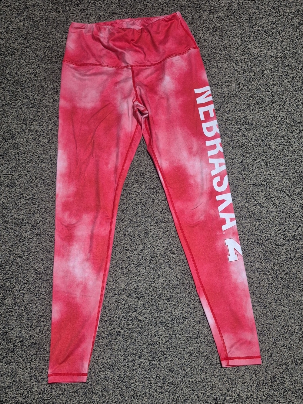 Nebraska Red Tie-Dye High-Rise Leggings